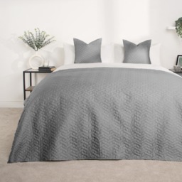 OHS Quilted Throw, Charcoal - 200 x 240cm - thumbnail 1