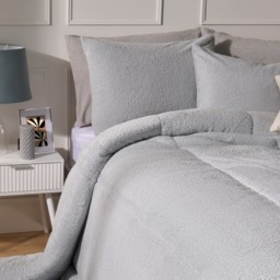 OHS Teddy Coverless 10.5 Duvet & Pillowcase, Silver - Single - thumbnail 2