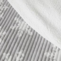 OHS Snowflake Print Ribbed Fleece Duvet Cover Set, Silver - King - thumbnail 5