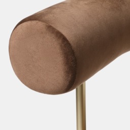 OHS Velvet Dining Chair - Coffee/Gold - thumbnail 4