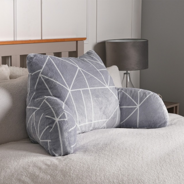 OHS Geometric Cuddle Cushion - Grey - image 1
