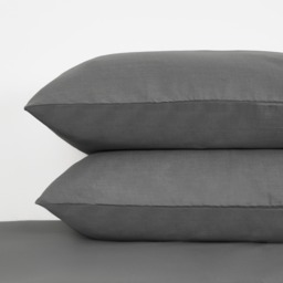 OHS 2 Pack Polycotton Housewife Pillowcases - Charcoal - thumbnail 2