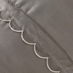 OHS Scallop Edge Contrast Duvet Cover Set, Grey/Silver - Double - thumbnail 4