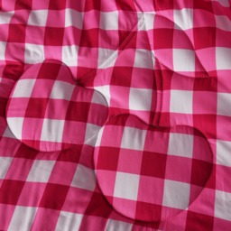 OHS Cherry Gingham Quilted Coverless 7.5 Tog Duvet Set, Red - Single - thumbnail 4