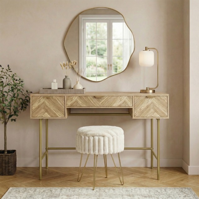 OHS Chevron Dressing Table - Light Wood - image 1