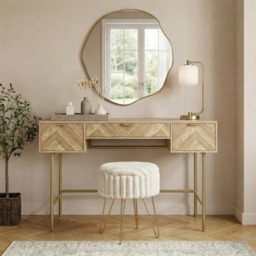 OHS Chevron Dressing Table - Light Wood - thumbnail 1