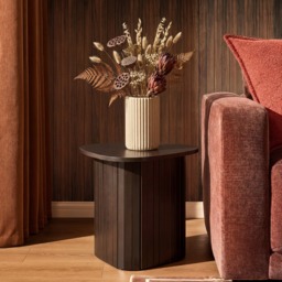 OHS Madison Ribbed Side Table - Chocolate