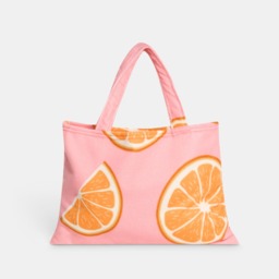 OHS Oranges Print Beach Towel in a Bag - Pink - thumbnail 5