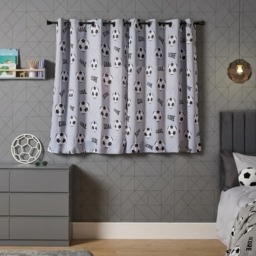 "OHS Kids Football Eyelet Blackout Curtain, Grey - 66 x 54""" - thumbnail 2