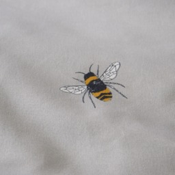 OHS Bee Print Reversible Gingham Duvet Cover Set, Grey - Double - thumbnail 5