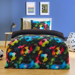 OHS Kids Football Fleece Duvet Cover Set, Neon - Single - thumbnail 1
