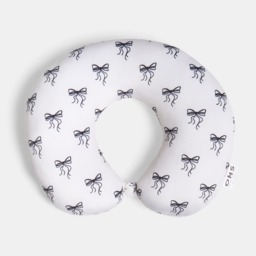 OHS Bow Print Neck PIllow - Monochrome