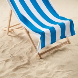 OHS Vertical Stripe Beach Towel - Sea Blue - thumbnail 3