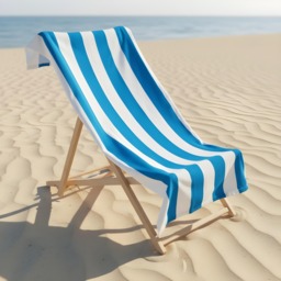 OHS Vertical Stripe Beach Towel - Sea Blue - thumbnail 2