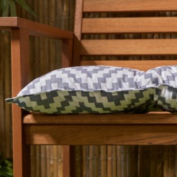 OHS 2-Seater Indoor/Outdoor Geometric Print Foam Bench Pad - Grey/White - thumbnail 4