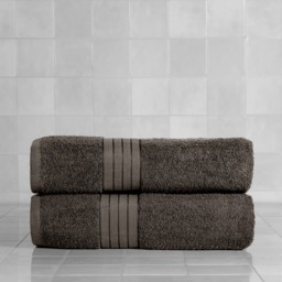 OHS 100% Cotton 2 Jumbo Bath Sheets - Grey - thumbnail 1