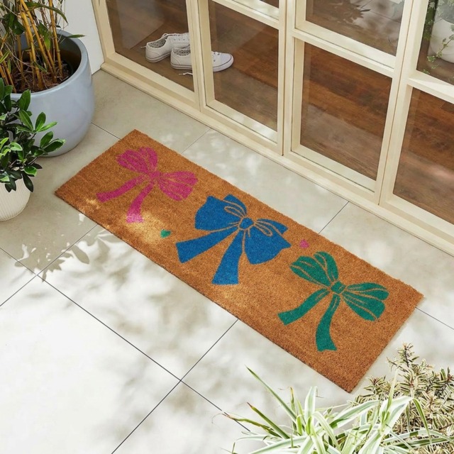 OHS Bow Print Runner Coir Mat - Natural - image 1