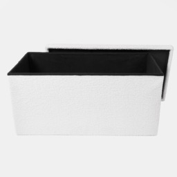 OHS Bouclé Foldable Rectangle Storage Ottoman - White - thumbnail 5