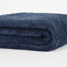 OHS Teddy Fleece Throw, Navy - 150 x 200cm - thumbnail 4