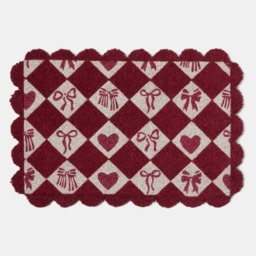 OHS Scallop Edge Harlequin Printed Coir Mat - Burgundy