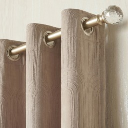 OHS Embossed Arches Eyelet Curtains, Natural - 90 x 90in - thumbnail 1