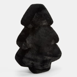OHS Faux Fur Winter Tree Cushion - Black - thumbnail 4