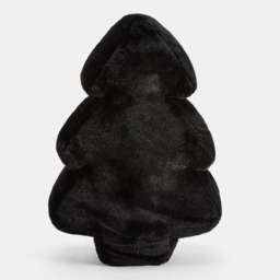 OHS Faux Fur Winter Tree Cushion - Black - thumbnail 3
