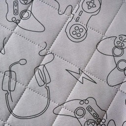 OHS Gaming Print Quilted Duvet Cover Set, Grey - Single - thumbnail 4