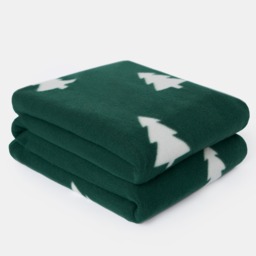 OHS Christmas Tree Print Fleece Throw - Green - thumbnail 5