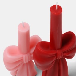 OHS 2 Pack Bow Candle - Pink/Red - thumbnail 4