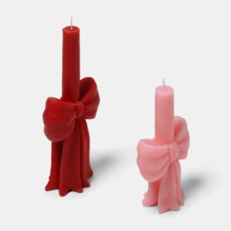 OHS 2 Pack Bow Candle - Pink/Red - thumbnail 2