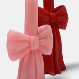 OHS 2 Pack Bow Candle - Pink/Red - thumbnail 3