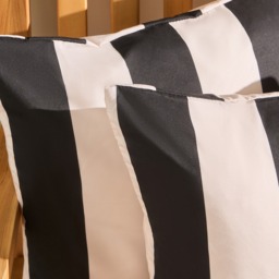 OHS Indoor/Outdoor Stripe Print Cushion Covers, Monochrome - 45 x 45cm - thumbnail 3