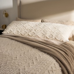 OHS Cable Knit Bolster Pillow - Cream - thumbnail 1