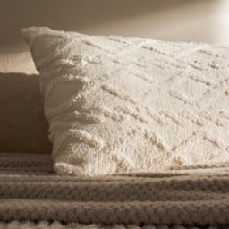OHS Cable Knit Bolster Pillow - Cream - thumbnail 2