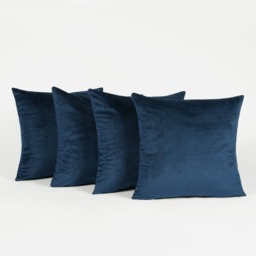 OHS 2 Pack Matte Velvet Cushion Covers, Navy - 45 x 45cm - thumbnail 2