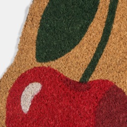 OHS Cherry Shape Print Coir Mat -  Red/Natural - thumbnail 4