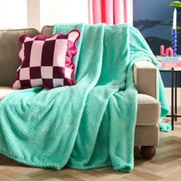 OHS Waffle Fleece Throw, Jade Green - 200 x 240cm