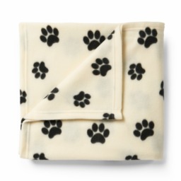 OHS Pet Paw Print Fleece Throw - Cream - thumbnail 3