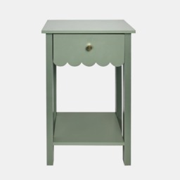 OHS Scalloped 1-Drawer Bedside Table - Sage Green - thumbnail 2