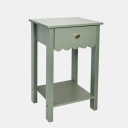 OHS Scalloped 1-Drawer Bedside Table - Sage Green - thumbnail 4