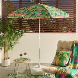 OHS Palm Print Outdoor Parasol - Green
