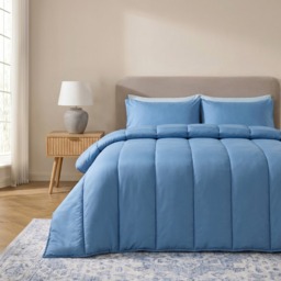 OHS Coverless 10.5 Tog Duvet Set, Blue - Single - thumbnail 1