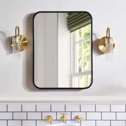 OHS Framed Bathroom Wall Vanity Mirror - Black