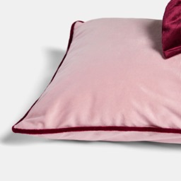 OHS Bow Detail Bolster Pillow - Pink/Burgundy - thumbnail 3
