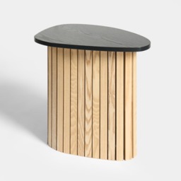 OHS Madison Ribbed Side Table - Light Wood/Black - thumbnail 4