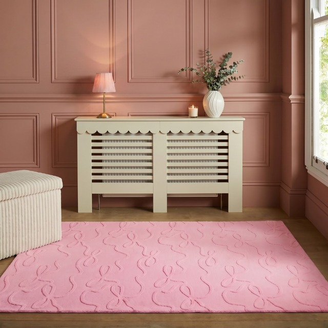 OHS Tufted Bows Rug, Pink - 120 x 170cm - image 1
