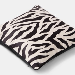 OHS Zebra Print Matte Velvet Cushion Covers, Monochrome - 45 x 45cm - thumbnail 5