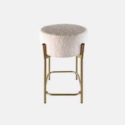 OHS Boucle Bar Stool - White/Gold - thumbnail 2