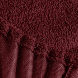 OHS Teddy Fleece Fitted Sheet, Burgundy - Double - thumbnail 4
